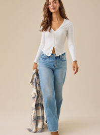 Clarissa Lace Ribbed Top Detail 3 - TULLABEE