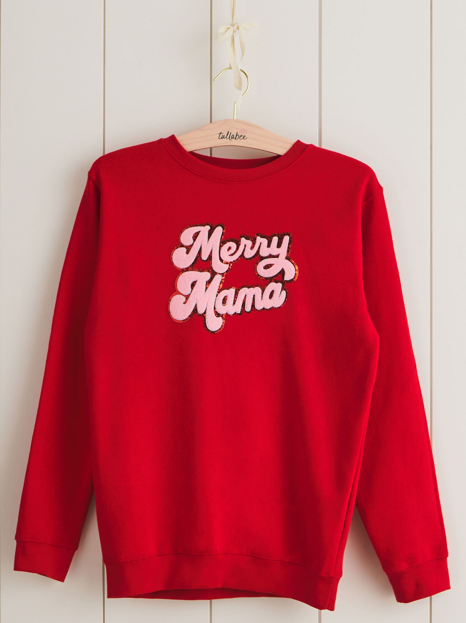 Merry Mama Graphic Sweatshirt in Red Tullabee