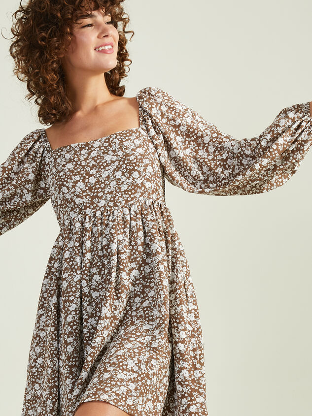 Carmine Floral Mama Dress Detail 3 - TULLABEE