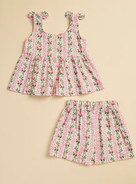 Audrey Floral Top and Shorts Toddler Set Detail 4 - TULLABEE