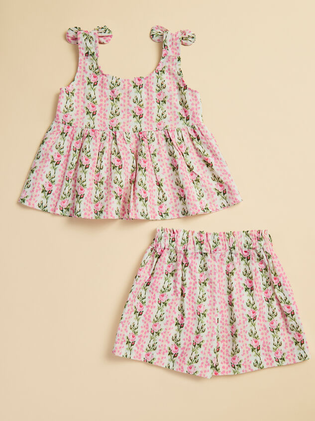 Audrey Floral Top and Shorts Toddler Set Detail 4 - TULLABEE