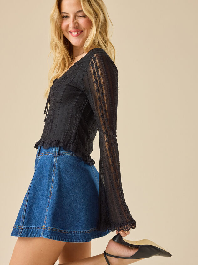 Boston Bell Sleeve Lace Top Detail 4 - TULLABEE