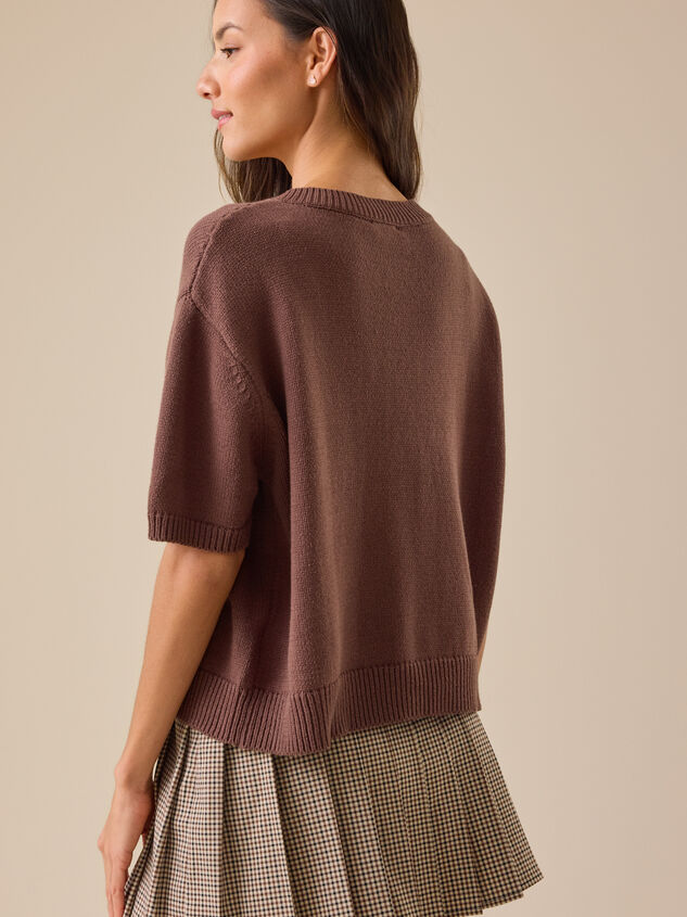 Rosie Short Sleeve Cardigan Detail 5 - TULLABEE