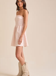 Britt Gingham Strapless Mini Dress Detail 2 - TULLABEE