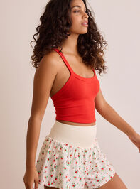 Midnight Scoop Neck Ribbed Tank Detail 2 - TULLABEE