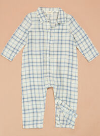 Parker Plaid Polo Romper Detail 4 - TULLABEE