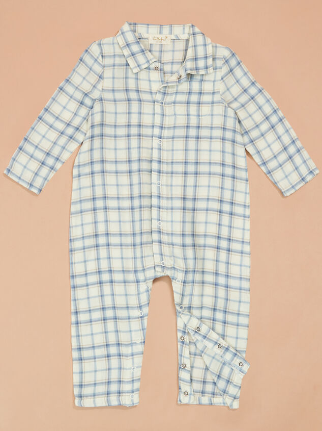 Parker Plaid Polo Romper Detail 4 - TULLABEE