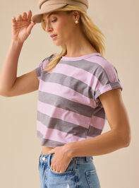 Demi Boxy Stripe Tee Detail 2 - TULLABEE
