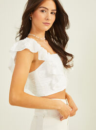 Brynne Embroidered Crop Top Detail 3 - TULLABEE