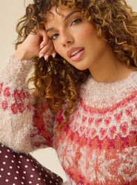 Holly Fuzzy Fair Isle Sweater Detail 3 - TULLABEE