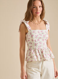 Lacee Floral Tie Top Detail 3 - TULLABEE