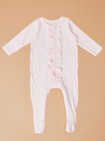 Cammie Polka Dot Ruffle Footie by Mud Pie - TULLABEE