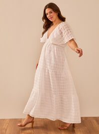 Shona Textured Plaid Maxi Dress Detail 5 - TULLABEE