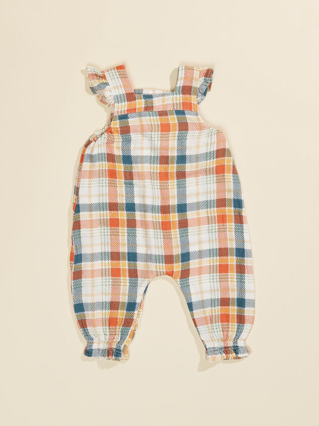 Plaid Muslin Smocked Overalls Detail 2 - TULLABEE