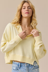 Rowan Pieced Polo Top Detail 3 - Altar'd State