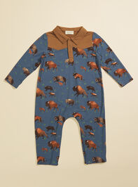 Bison Cowboy Polo Jumpsuit Detail 2 - TULLABEE
