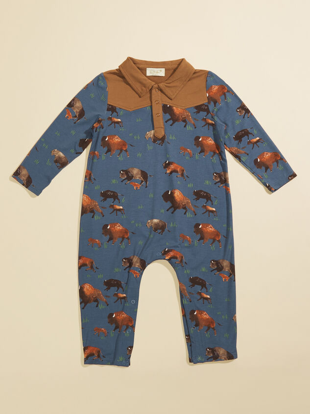 Bison Cowboy Polo Jumpsuit Detail 2 - TULLABEE