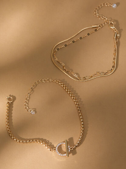 Lily Toggle Chain Bracelet Set - TULLABEE