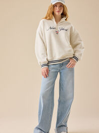 New York Varsity Quarter Zip Detail 4 - TULLABEE