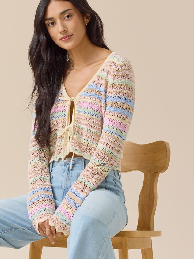 Byrdie Striped Crochet Top - TULLABEE