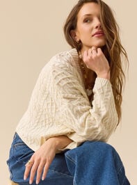 Halle Cable Cardigan Detail 3 - TULLABEE