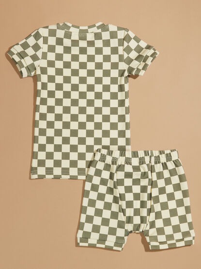 Chase Checkered Tee and Shorts Set - TULLABEE
