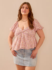 Ami Crossback Floral Babydoll Top Detail 2 - TULLABEE