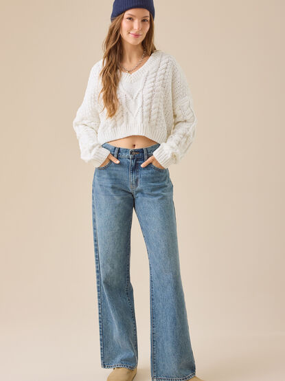 Paisley Boxy Cable Sweater - TULLABEE