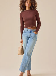 Loren Ribbed Mock-Neck Top Detail 2 - TULLABEE