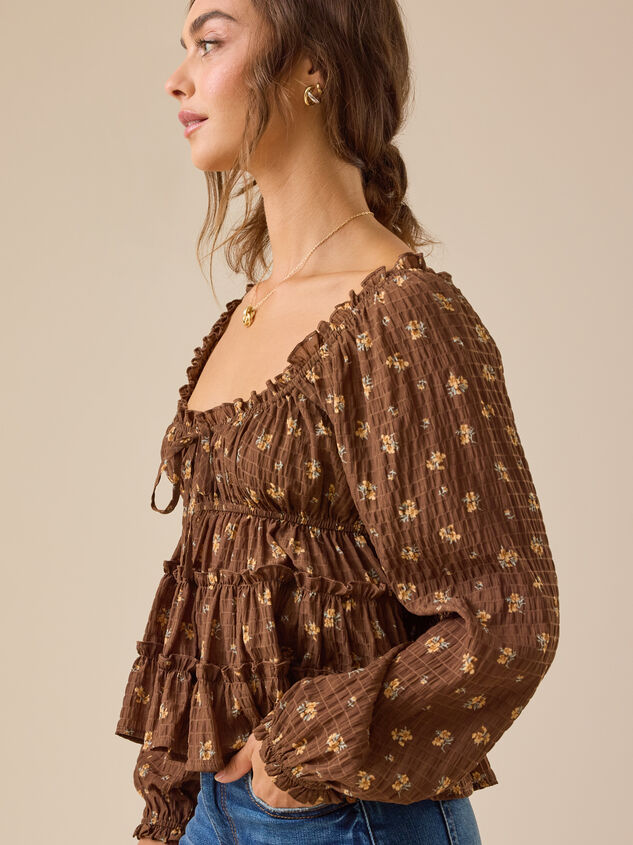 Kelcie Floral Babydoll Top Detail 4 - TULLABEE