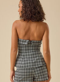 Allie Plaid Strapless Top Detail 5 - TULLABEE