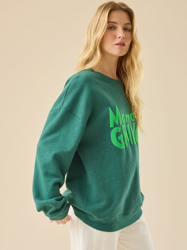 Mama Grinch Sweatshirt Detail 4 - TULLABEE