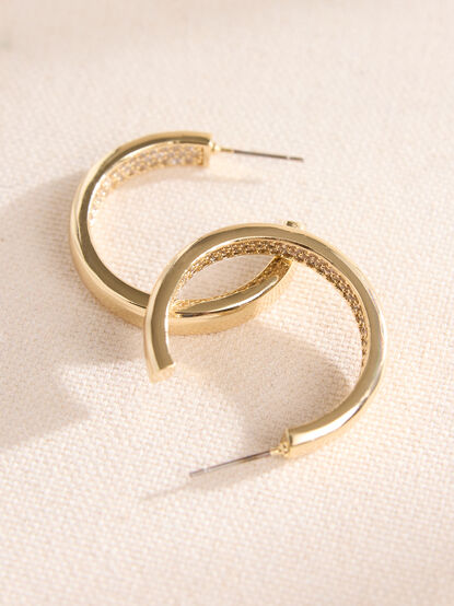 18K Gold Inside Out Hoop Earrings - TULLABEE