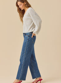 Raelynn V-Neck Striped Top Detail 3 - TULLABEE