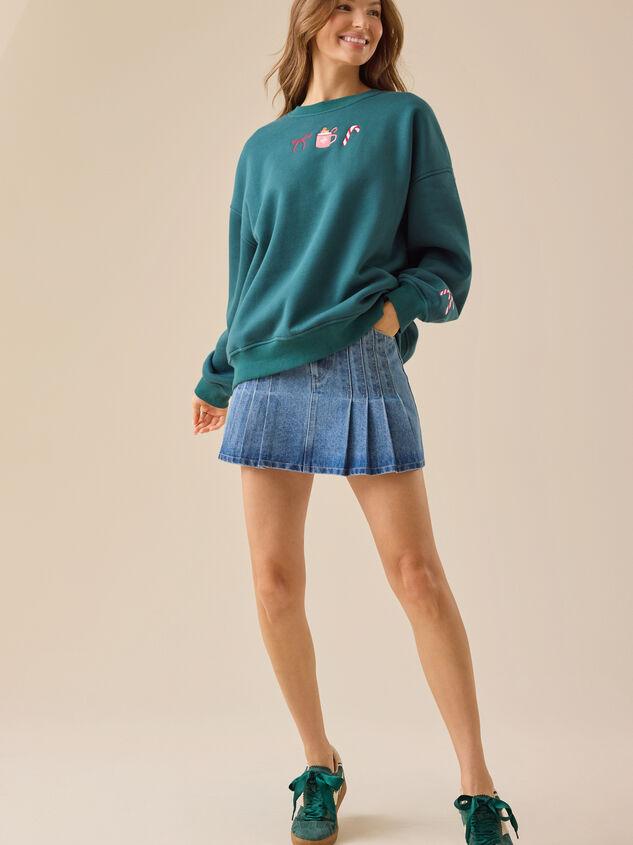 Hot Cocoa Recipe Sweatshirt Detail 5 - TULLABEE