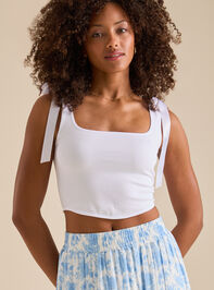Bianca Tie Shoulder Tank Top Detail 2 - TULLABEE