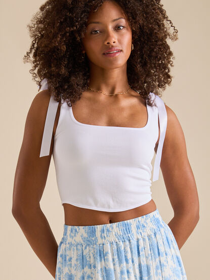 Bianca Tie Shoulder Tank Top - TULLABEE