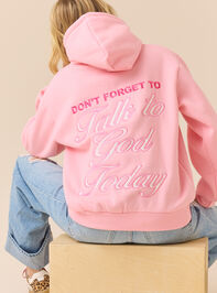 Talk To God Today Hoodie Detail 2 - TULLABEE