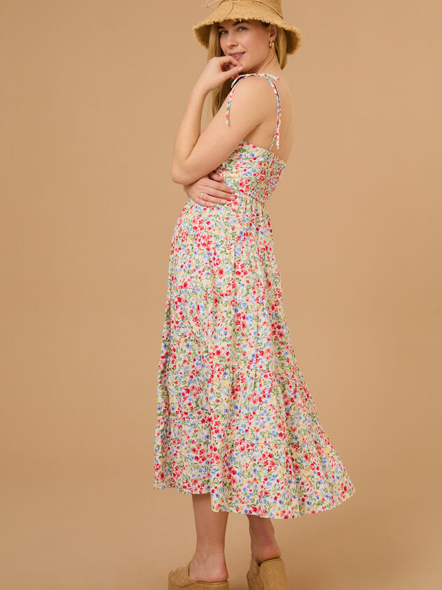 Alivia Floral Midi Dress Detail 5 - TULLABEE