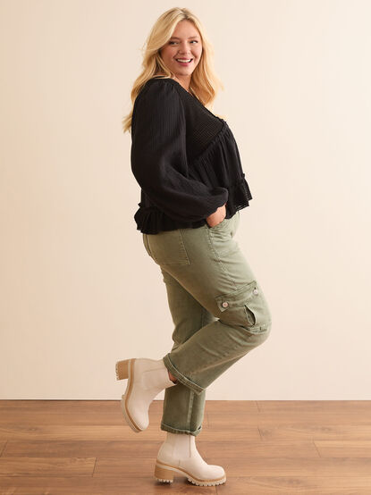 Mica Green Cargo Jeans - TULLABEE