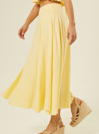 Grace Linen Midi Skirt Detail 4 - TULLABEE