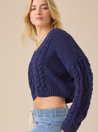 Paisley Boxy Cable Sweater Detail 5 - TULLABEE