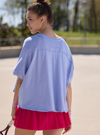Play It Cool Crop Tee Detail 4 - TULLABEE