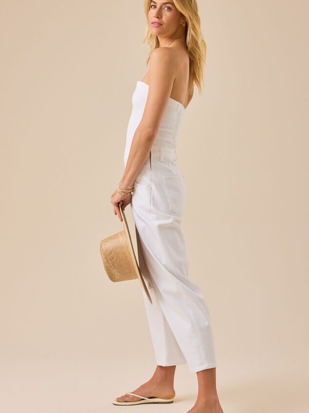 Hennley Strapless Denim Jumpsuit Detail 4 - TULLABEE