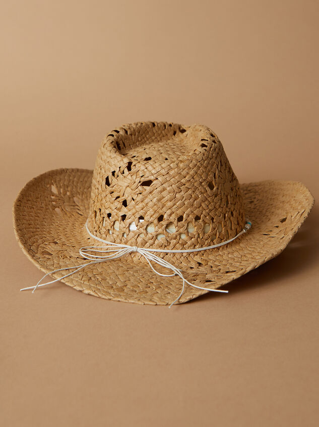 Shell Trim Straw Cowboy Hat Detail 3 - TULLABEE