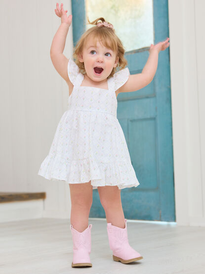 Leanna Flutter Sleeve Baby Dress - TULLABEE