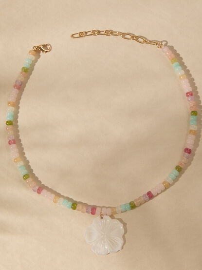 Beaded Mop Shell Necklace - TULLABEE
