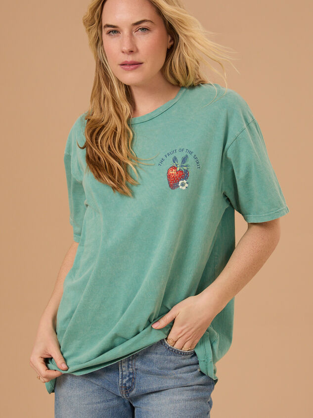 The Fruit of the Spirit Oversized Graphic Tee Detail 2 - TULLABEE