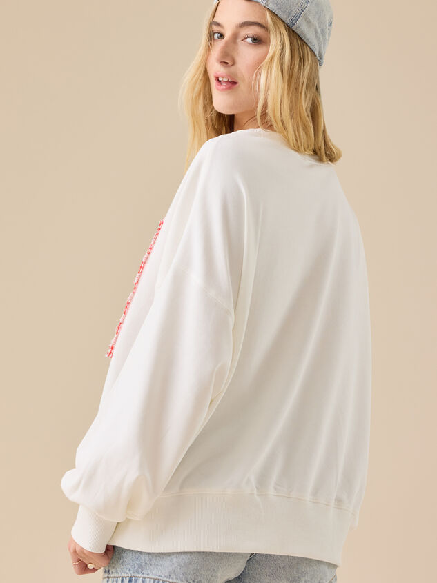 Embroidered Flag Sweatshirt Detail 6 - TULLABEE