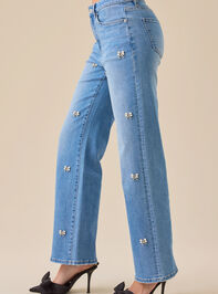 Gwennie Bow Embellished Jeans Detail 4 - TULLABEE